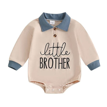 Long Sleeve Little Brother Collar Baby Bodysuit   