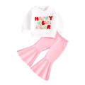 Happy New Year Pink Flared Pants Toddler Set   