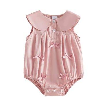 Sleeveless Pink Doll Collar Baby Romper Rompers The Trendy Toddlers 