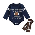 Long Sleeve Daddy Football Baby Set   