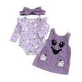 Long Sleeve Purple Corduroy Ghost Baby Set