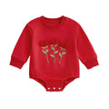 Long Sleeve Red Rose Baby Bodysuit