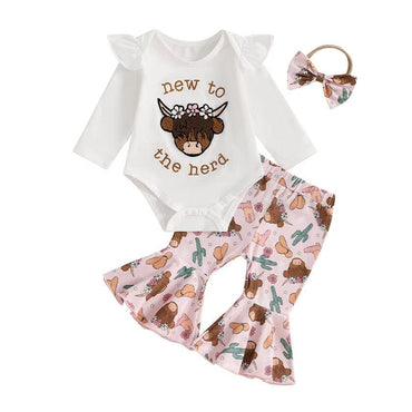 New To The Herd Flared Pants Baby Set   