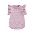Ruffled Sleeve Knit Baby Romper