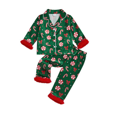 Long Sleeve Christmas Toddler Pajama Set Green 12-18 M