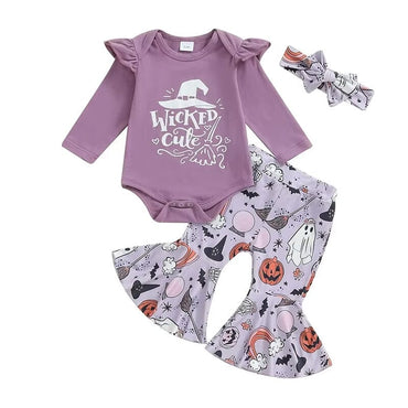 Wicked Cute Purple Halloween Baby Set   