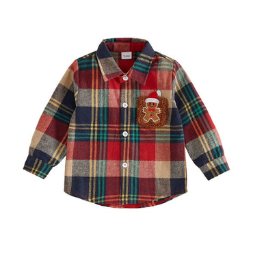 Long Sleeve Gingerbread Plaid Toddler Shirt shirt The Trendy Toddlers 
