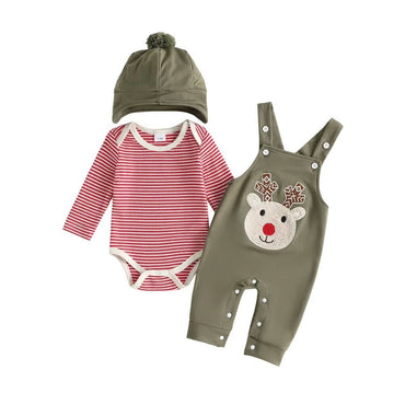 Christmas Reindeer Striped Baby Set Sets The Trendy Toddlers 