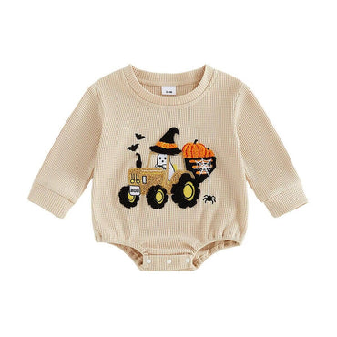 Long Sleeve Pumpkin Patch Waffle Baby Bodysuit Bodysuit The Trendy Toddlers 