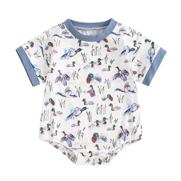 Short Sleeve Duck Baby Romper   