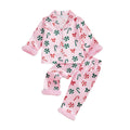 Long Sleeve Christmas Toddler Pajama Set Pink 12-18 M