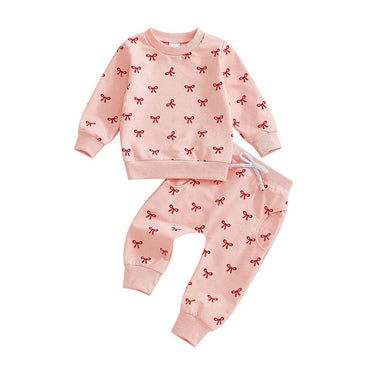 Long Sleeve Bows Toddler Set