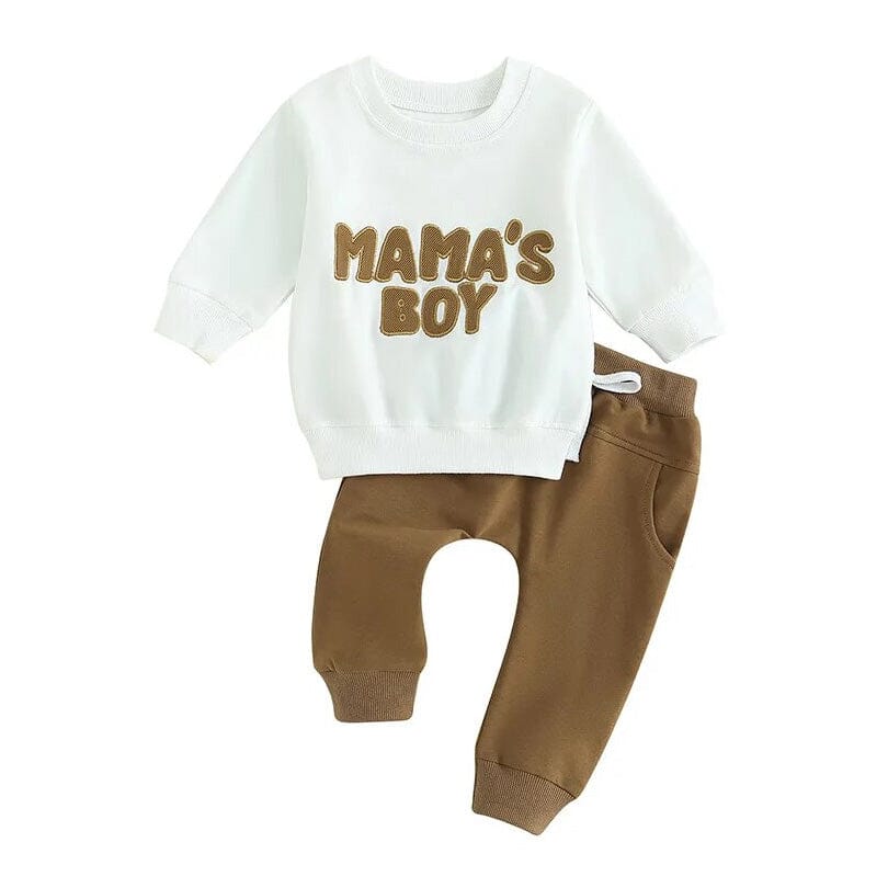 Mama's Boy Long Sleeve Baby Set Brown 3-6 M 