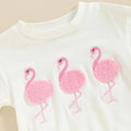 Short Sleeve Flamingo Baby Bodysuit   