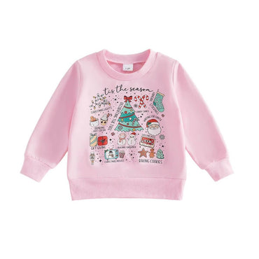 Christmas Vibes Pink Toddler Sweatshirt sweatshirt The Trendy Toddlers Pink 2T 