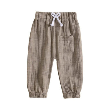 Solid Muslin Baby Pants Pants The Trendy Toddlers Khaki 18-24 M 