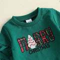 Merry Christmas Plaid Flared Pants Toddler Set
