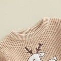 My First Christmas Scarfed Reindeer Baby Sweater