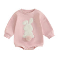 Long Sleeve Fluffy Bunny Baby Bodysuit Pink 3-6 M 