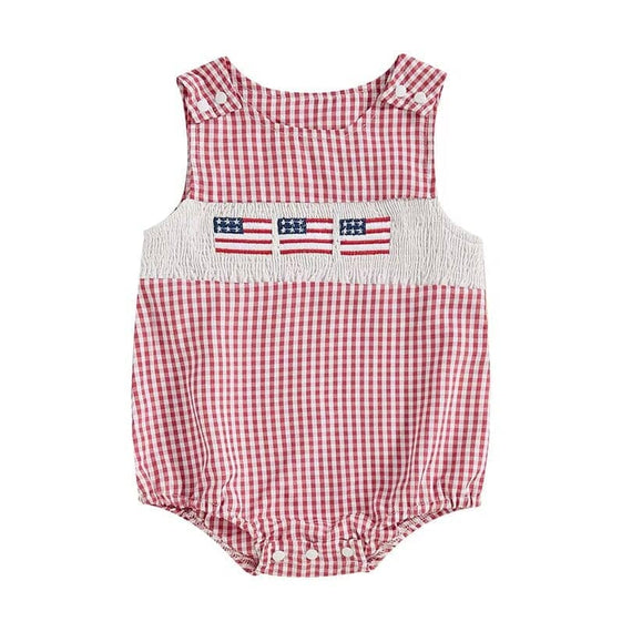 Sleeveless Plaid American Baby Romper Pink 0-3 M