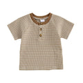 Short Sleeve Striped Toddler Tee T-Shirt The Trendy Toddlers Brown 3-6 M 