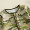 Long Sleeve Camouflage Zipped Baby Jumpsuit