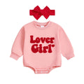 Long Sleeve Lover Girl Baby Bodysuit Pink 0-3 M