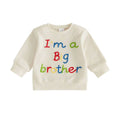 Big Brother Colorful Waffle Toddler Sweatshirt Beige 9-12 M