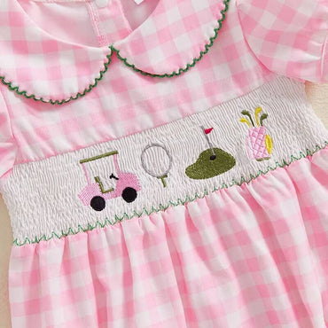 Short Sleeve Collar Golf Baby Romper