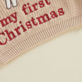 My First Christmas Scarfed Reindeer Baby Sweater