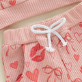 Long Sleeve Valentine's Day Ruffled Baby Set
