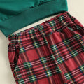 Merry Christmas Plaid Flared Pants Toddler Set
