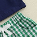 Shorts Sleeve Tractor Gingham Shorts Baby Set