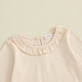 Long Sleeve Solid Ruffled Toddler Set