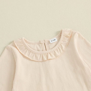 Long Sleeve Solid Ruffled Toddler Set