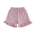 Solid Ruffled Toddler Shorts Purple 9-12 M