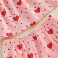 Fly Sleeve Pink Heart Dots Baby Set