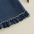 Sleeveless Denim Ruffles Toddler Dress