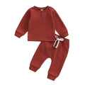 Long Sleeve Solid Waffle Baby Set