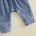 Long Sleeve Denim Ruffles Baby Jumpsuit