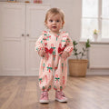 Long Sleeve Pink Candy Cane Baby Jumpsuit