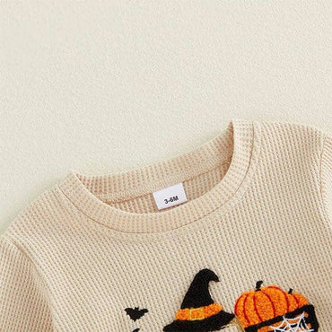 Long Sleeve Pumpkin Patch Waffle Baby Bodysuit Bodysuit The Trendy Toddlers 