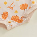 Long Sleeve Pumpkin Bow Baby Romper