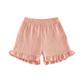 Solid Ruffled Toddler Shorts Pink 9-12 M