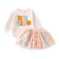 Big Sis Floral Tulle Skirt Toddler Set   