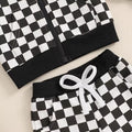 Long Sleeve Checkered Hoodie Toddler Set   