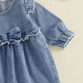 Long Sleeve Denim Ruffles Baby Jumpsuit