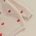 Hearts Knitted Baby Sweater   