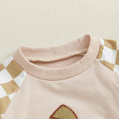 Long Sleeve Checkered Pumpkin Baby Set