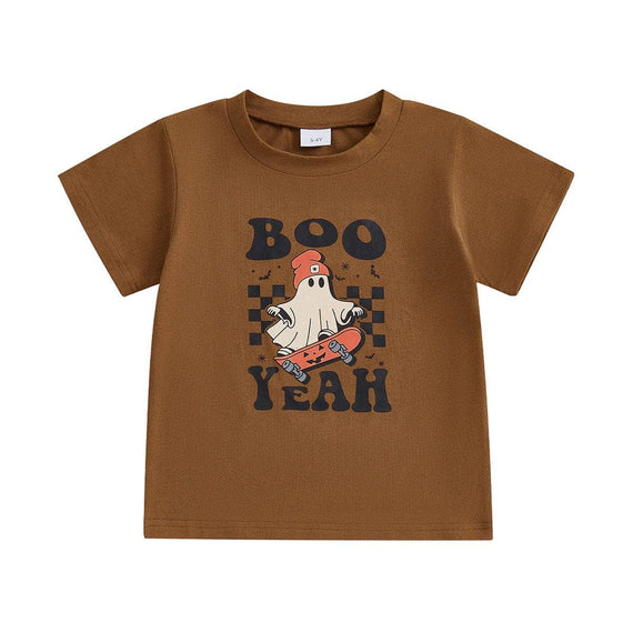 Boo Yeah Halloween Toddler Tee Brown 2T